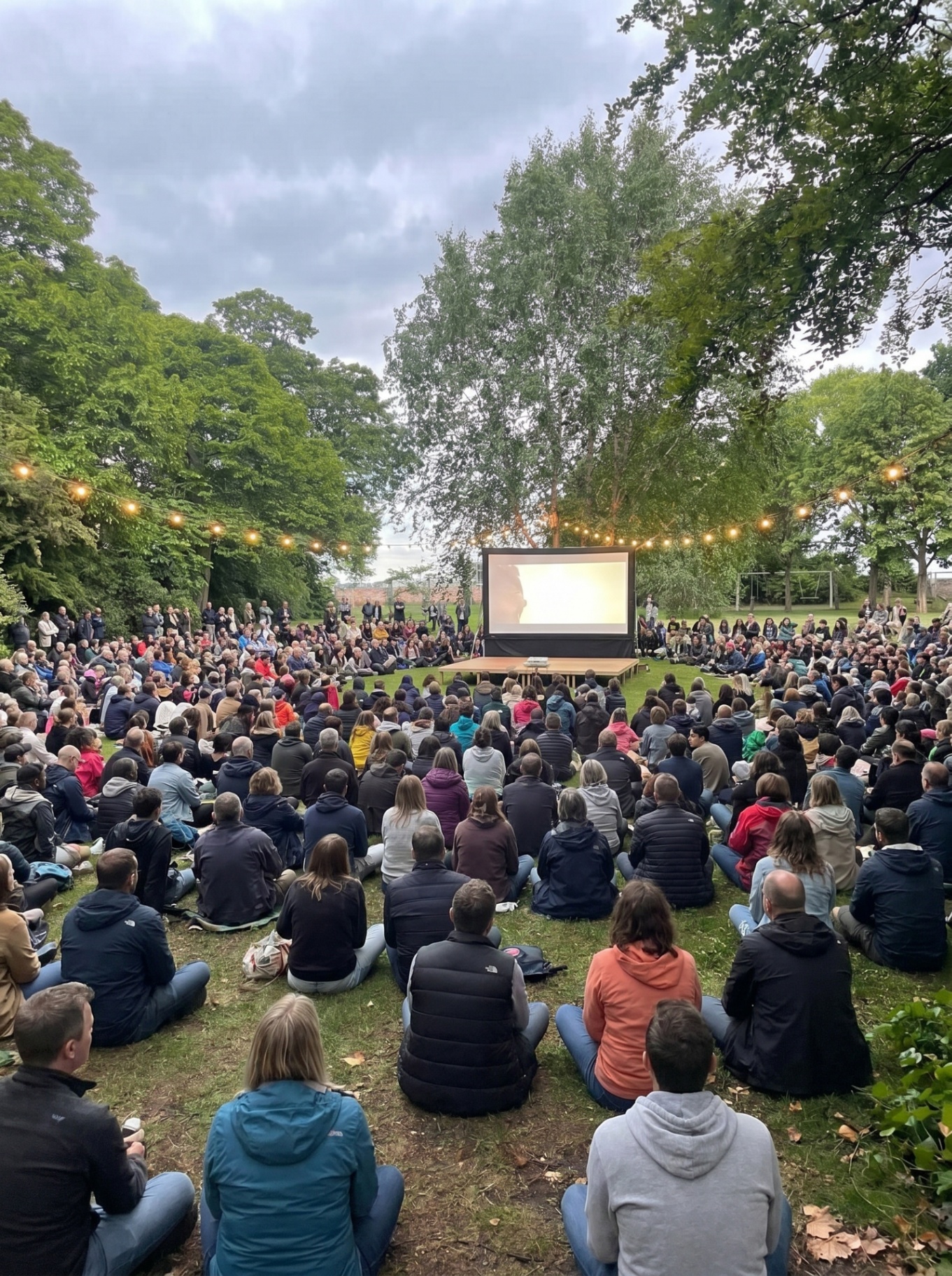 Community outdoor cinema event in Kinburn Park