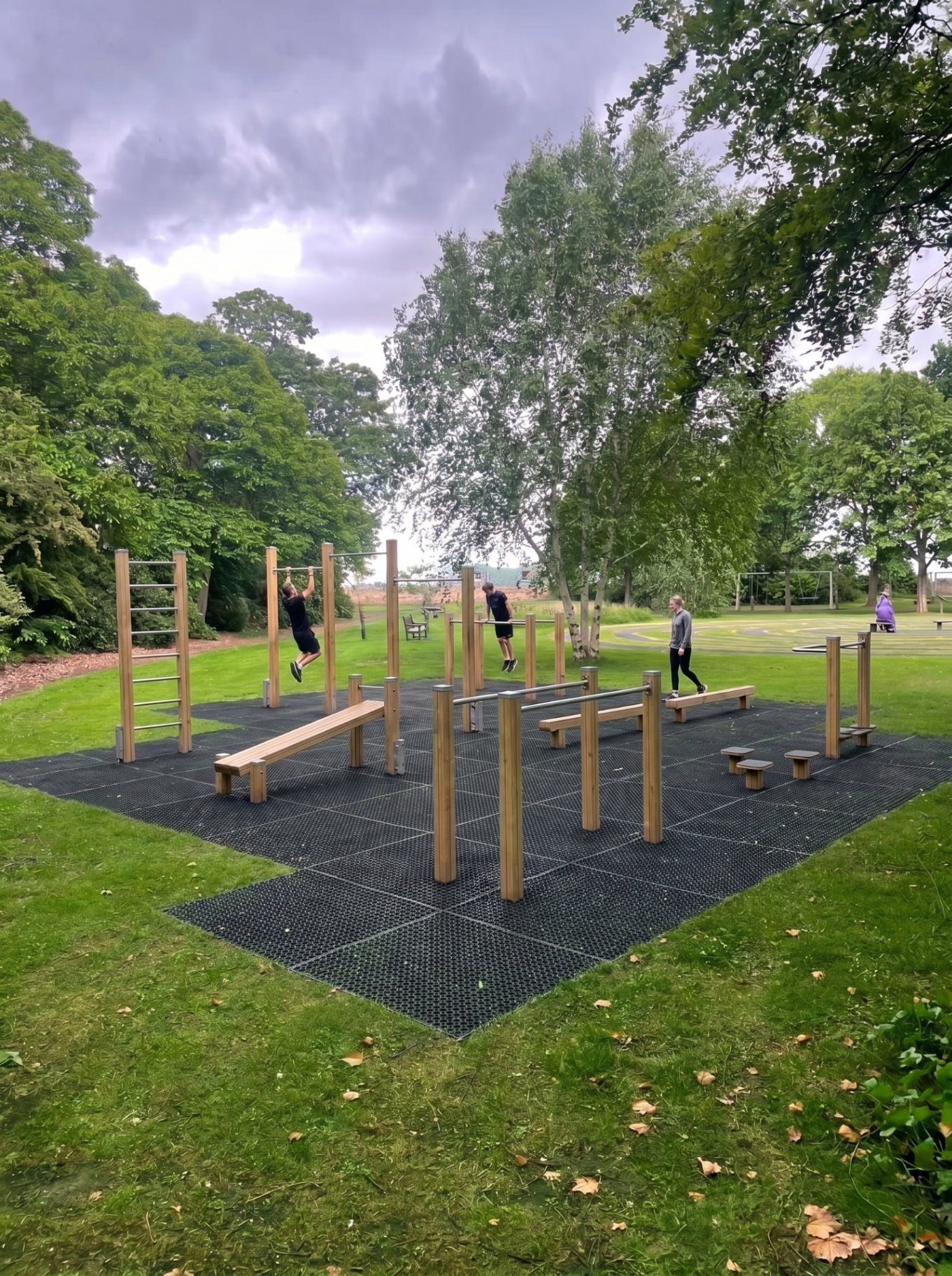 Outdoor calisthenics equipment in Kinburn Park